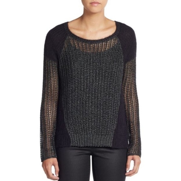 The Fisher Project Sweaters - Ellen Fisher The Fisher Project Long Sleeve Gray/Black Metallic Sweater Size M